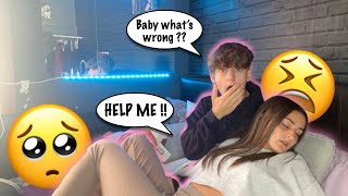 Screaming in PAIN then PASSING OUT Prank on BOYFRIEND CUTE REACTION [upl. by Chrotoem487]