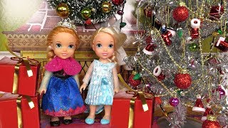 Christmas  Elsa and Anna toddlers  Santa gifts  Tree decoration [upl. by Forsta]