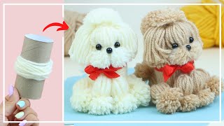 Самая Симпатичная СОБАЧКА из Втулки и Ниток 🐶🧶🐶 The Best Yarn Dog  How to Make 🌟 DIY NataliDoma [upl. by Naesad]