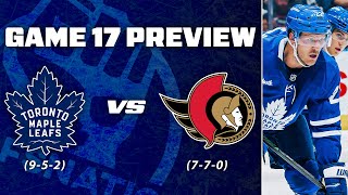 Maple Leafs vs Ottawa Senators  Game 17 Preview amp Bets [upl. by Ymmij]