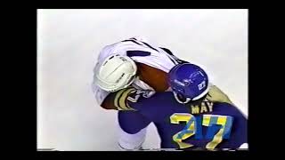 NHL Oct 16 1991 Montreal Canadiens v Buffalo Sabres melee x2 Clips Shayne Corson v Brad May [upl. by Neurath503]