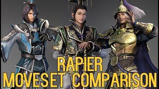 DYNASTY WARRIORS 9 Rapier Moveset Comparison [upl. by Reinert]