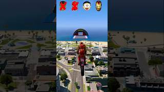 😍🤣Super Hero bike jump test gta gta5 spiderman superman batman ironman shorts [upl. by Aiel]