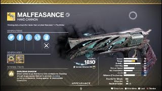 Malfeasance Exotic Weapon amp Catalyst  Darkness in the Light quest guide – Destiny 2 [upl. by Oeramed]