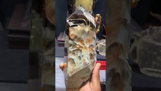 Rare Smoky amphibole quartz point 💎 crystals youtubeshorts gemstone shorts short [upl. by Nnawtna353]