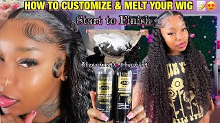 HOW TO CUSTOMIZE amp MELT YOUR FRONTAL WIG  BLEACHING  PLUCKING Beginner friendly  FT VANLOV HAIR [upl. by Aivatnwahs944]