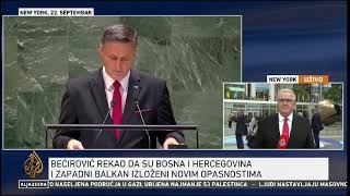 Al Jazeera Balkans 2592024 Obraćanje Bećirovića na 79 zasjedanju Generalne skupštine UNa [upl. by Howell]