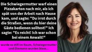 Die Schwiegermutter warf einen Pizzakarton nach mir als ich spät von der Arbeit nach Hause kam [upl. by Roxana]