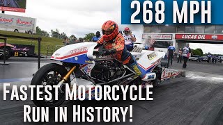 FASTEST motorcycle run in drag racing history made by Larry quotSpidermanquot McBride [upl. by Suiradel]