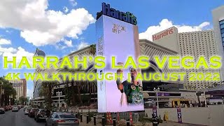 Harrahs Las Vegas Casino 4K Walkthrough Walking Tour August 2022 [upl. by Emina959]