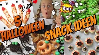 5 einfache🎃Halloween Party Snacks🎃süss oder herzhaft👻Fingerfood [upl. by Enoj414]