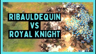 48 Ribauldequin vs 200 Elite Royal Knights  Aoe4 [upl. by Yelwah479]