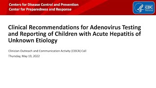 Clinical Recommendations for Adenovirus Testing and Reporting of Children [upl. by Mannie]