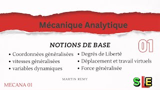 Mécanique analytique coordonnées généralisées et Notions de base Vidéo 01 [upl. by Jourdain915]