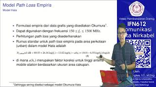 IFN612  Model Path Loss Empiris [upl. by Sabsay]