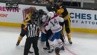 Lane Hutson collides with Mark Kastelic Arber Xhekaj dumps Charlie Coyle and things get hectic 🥊 [upl. by Naeloj246]