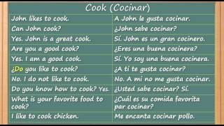 Como aprender ingles rapido y facil  Cocinar [upl. by Anallise]