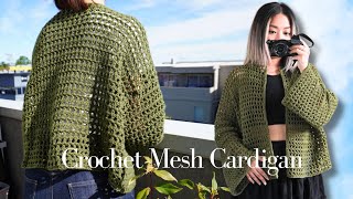 Easy Crochet Mesh Cardigan [upl. by Edmanda]