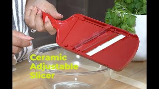 Kyocera Adjustable Ceramic Mandoline Slicer  Sharp Lightweight and Easy to Use [upl. by Bluh]