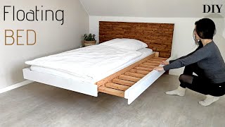 Schwebendes ausziehbares Bett selber bauen DIY Floating Bed Platform Bed DIYплавающая кровать [upl. by Sibylla]