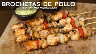 COMO PREPARAR BROCHETAS DE POLLO Y SALSAS PARRILLERAS [upl. by Michon955]