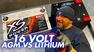 tech time with Big Chief comparing 16 volt agm xs battery vs 16 volt lithium full spectrum power [upl. by Mintz545]