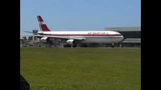 Air Mauritius A340313X TakeOff from Plaisance Airport Mauritius 02012010 [upl. by Corissa]