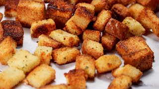 How to Make Homemade Croutons from Bread  The Best Crouton Recipe [upl. by Kcirrag]