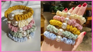 Cómo hacer un Scrunchie de TelaColeteros para el CabelloLaço de Cabelo [upl. by Catt]