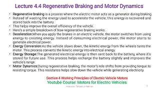 Lecture 44 Regenerative Braking and Motor Dynamics [upl. by Bancroft20]