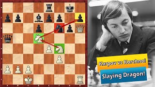 Karpov vs Korchnoi The Famous Sicilian Dragon [upl. by Ellevel660]