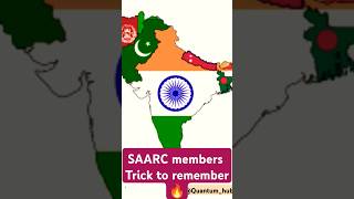 SAARC members tricks to learn 🔥generalknowledge railwayexamexamyoutube shorts trending [upl. by Tisbe]