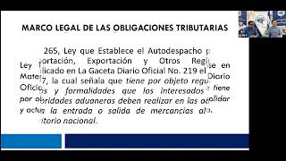 Marco legal de las obligaciones tributarias y aduaneras y el valor en aduanas de mercancías 1 [upl. by Aramac]