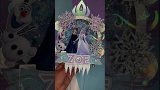 Frozen cake topper shaker ❄️ caketopper caketoppertutorial caketoppers frozencake frozenparty [upl. by Nemraciram812]