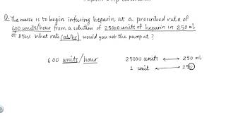 Heparin Drip Calculation HeparinDripCalculation MathForNurses [upl. by Augustine]