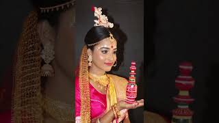 bengali bridal makeup krylon bridalmakeover bengalimakeup makeuptutorial fashion [upl. by Enehs]