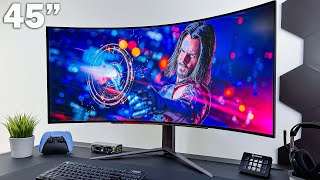 BEST Curved GAMING Monitor  LG 45quot OLED 240Hz 45GR95QE REVIEW [upl. by Eveivenej]