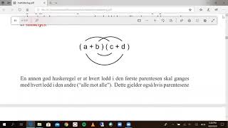 Matematikk fellesfag 27 Multiplisere to parenteser [upl. by Niran]