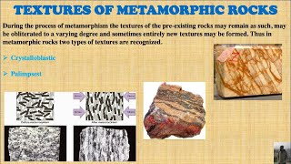 Textures of Metamorphic Rocks  Hindi  Part3  Engineering Geology [upl. by Noira760]