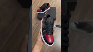 Imported brand Nike Air jordan retro 1 low patent bred sneakers shoes order to WhatsApp7837163115 [upl. by Acira420]