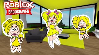 💛24 HORAS VIVIENDO EN UN MUNDO DE COLOR AMARILLO BROOKHAVEN ROBLOX💛karola20 [upl. by Heber287]