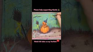 Halloween Pumpkin Painting shorts painting satisfying trending video viralvideo [upl. by Ennovyhc]