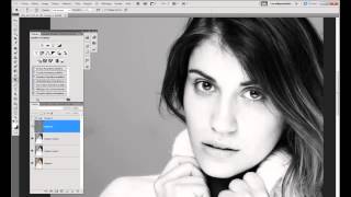 Tuto photoshop  Portrait noir et blanc express [upl. by Luwana]