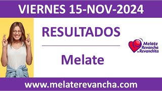 Resultado del sorteo Melate del viernes 15 de noviembre de 2024 [upl. by Llewen815]