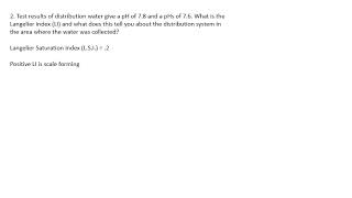 Langelier Index ProblemsDrinking water math [upl. by Julianna609]