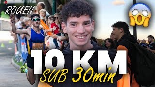 COURIR UN 10KM EN MOINS DE 30min 😱  VLOG 10km De ROUEN [upl. by Nner]