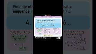 Finding the NTH TERM of a QUADRATIC SEQUENCE maths math mathematics mathsrevision mathsshorts [upl. by Eiral]