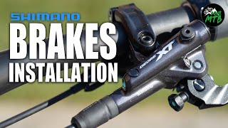 Shimano BRAKES Installation HowTo 12 Speed or 11 Speed XTR XT SLX Deore 2 and 4 Piston Brake [upl. by Yromas693]