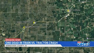 One dead in train vs tractor crash in Winneshiek County [upl. by Nawak]