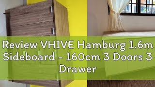 Review VHIVE Hamburg 16m Sideboard  160cm 3 Doors 3 Drawers TV Storage Cabinet Cupboard [upl. by Llednav]